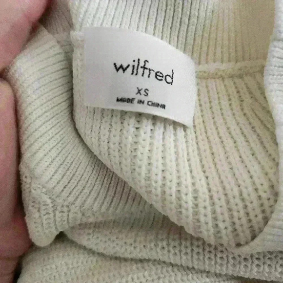 Aritzia Wilfred free knit cream neutral sleeveless mockneck crop top sweater - Picture 5 of 8